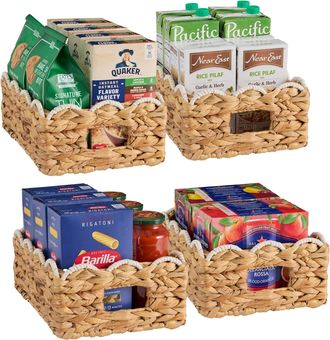 Best Choice Products 9x12 Scalloped Shelf Baskets, Woven Storage Bins, 4 Pack