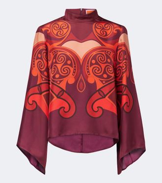 La DoubleJ Make An Exit printed silk twill top