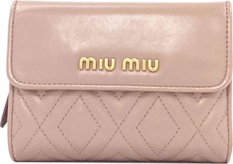 Miu Miu Pink Leather Wallet (Bi-Fold) (Pre-Owned)