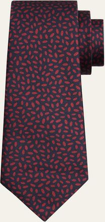 Kiton Mens Micro-Oval Silk 7-Fold Tie