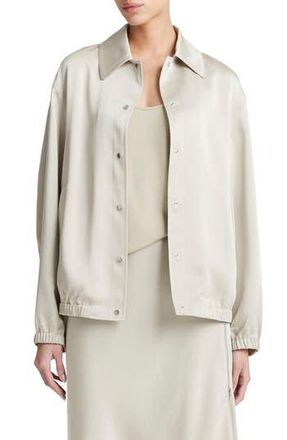 Vince Satin Bomber Jacket in Lt Sepia at Nordstrom Rack, Size Xx-Small