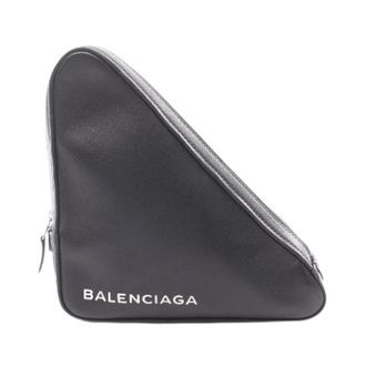 Balenciaga Pre-owned Mini Bags, female, Black, Size: ONE SIZE Pre-owned Triangle Leather Clutch Bag