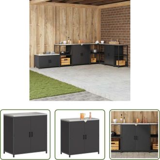 vidaXL vidaXL Magazzino in acciaio - Stoccaggio in cucina con porta Nero 60 x 50 x 92 cm Acciaio