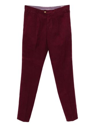 Brunello Cucinelli Ribfluwelen plooibroek - Rood