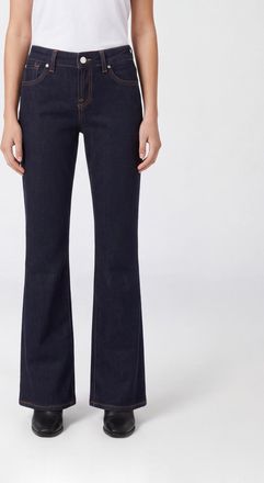 7 For All Mankind High-Waisted Straight Leg Jeans in Cotton Denim