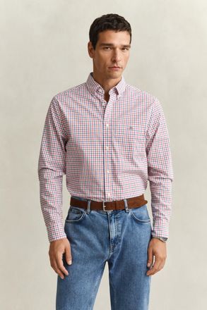 GANT Men Checked Classic Poplin Shirt (XXL) ROSE RED