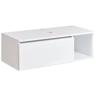 Beliani Beliani - Mueble De Ba&ntilde;o Suspendido Para Lavabo 2 Estantes 80 X 40 Cm Blanco Rupanco