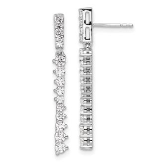 Diamond2Deal 14k White Gold 1 Ct Lab Grown Diamond Drop Dangle Earrings