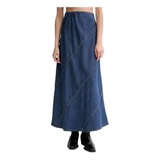 Munthe Dames, Rokken, Blauw, Maat: XS Denim