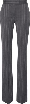 Sportmax Pinstripe Slim Flared Trousers with Flap Detail