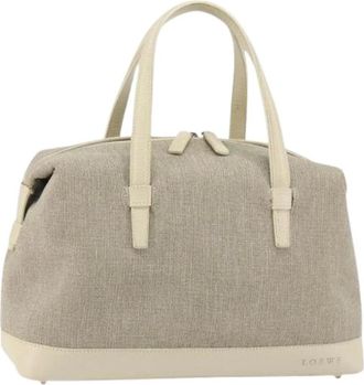 Loewe Pre-owned Handbags, female, Gray, Size: ONE SIZE Pre-owned Canvas Handbag