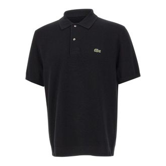 Lacoste Polo Shirts, male, Black, Size: XL Classic Fit Knitted Polo