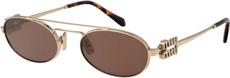 Miu Miu Womens Sunglasses 0mu 54zs Pale Gold Metal