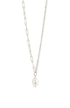 Sterling Forever River Pearl Mixed Chain Necklace in Silver at Nordstrom Rack