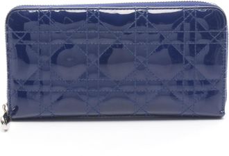 Dior Blue Patent Leather Long Wallet (Bi-Fold) (Pre-Owned)