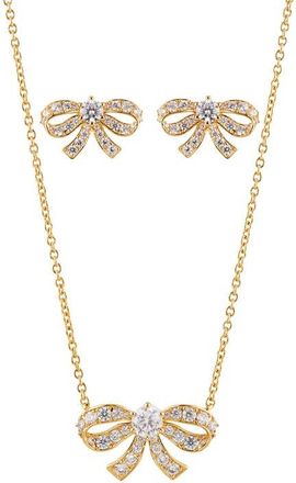 Nadri Bow Necklace & Earrings Set in Gold at Nordstrom