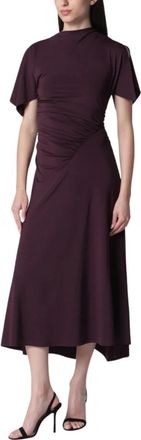 Victoria Beckham Cap Sleeve Jurk - Dames - Jurken - Bruin - Maat: XS Poliester