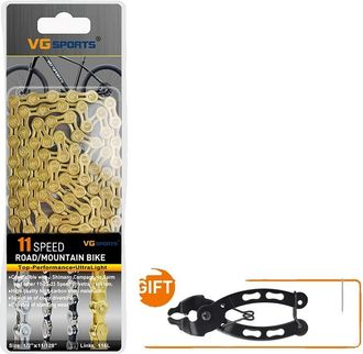 OEM Cadena De Bicicleta, Compatible Con 6 A 11 Velocidades, Acero De Aleaci&oacute;n Duradero, 11s El Gold Titanium