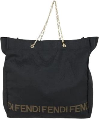 Dior Pre-owned Vintage Nylon Tote Bag met Pouch - Dames - Vintage Shopper - Zwart - ONE Size - Nylon - Vintage