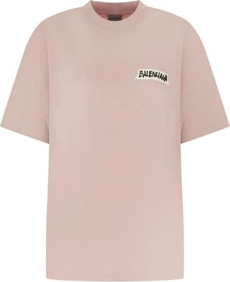 Balenciaga Camiseta Masking Tape - Tops - Mujer - Rosa - XS