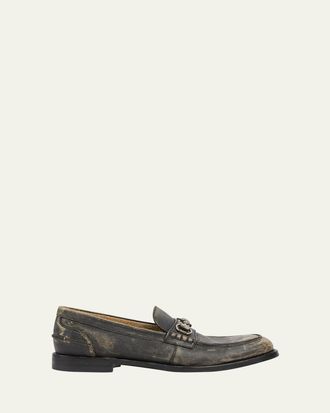 Gucci Mens Terenze Moccasin Leather Horsebit Loafers