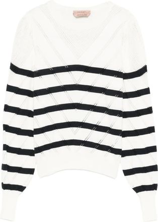 Twin-Set Maglione a righe - Bianco