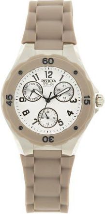 Invicta Angel Lady Silicone Strap Watch, 38mm in White/Beige at Nordstrom Rack, Size 38 Mm