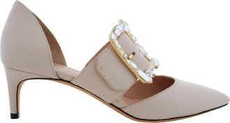 Bally Jessye 55 Buckle Leather Pumps, Brand Size 37 ( US Size 6.5 )