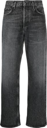 A Gold E Zwarte hoge taille cropped jeans - Dames - Cropped Jeans - Zwart - W30 - Katoen - Jeans