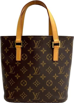 Louis Vuitton Brown Leather Pvc Handbag Tote Bag (Pre-Owned)