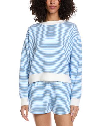 Vintage Havana Striped Cloud Fleece Mock Neck Top