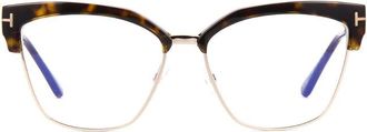 Tom Ford TF5547-B052 Square Full Rim Havana-Gold Eyeglasses - Havana