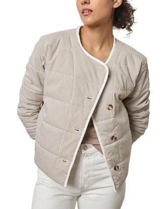 Lilla P Striped Collarless Jacket