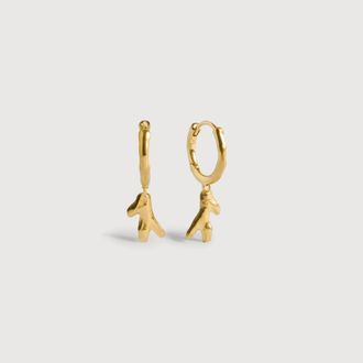 Monica Vinader Gold Fragments Coral Huggie Earrings