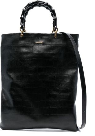 Jil Sander embossed leather tote bag - women - Calf Leather - OS - Black