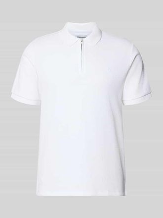 Jack & Jones Jack & Jones Regular Fit Poloshirt mit Rei&szlig;verschluss Modell AUSTIN in Weiss, Gr&ouml;&szlig;e XXL