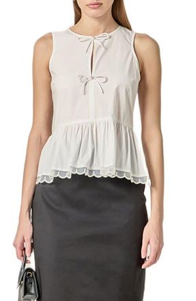 English Factory Sleeveless Peplum Top in White at Nordstrom, Size X-Small