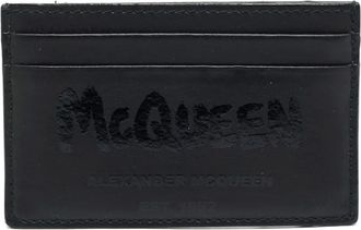Alexander McQueen Pasjeshouder met logoprint - Zwart