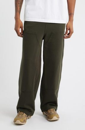Carhartt Work in Progress Double Knee Cotton Blend Sweatpants in Olive at Nordstrom, Size X-Small