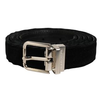 Dolce & Gabbana Accessoires, unisex, Zwart, ONE Size, Leer, Fluwelen Riem