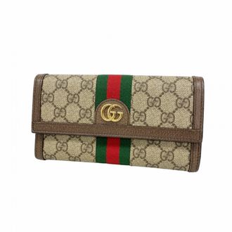Gucci Brown Pvc Long Wallet (Bi-Fold) (Pre-Owned)
