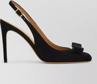 Ferragamo slingback sandals pointed toe suede bow