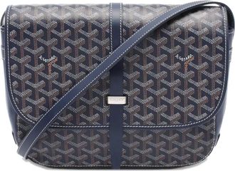 Goyard 2010s Belvedere MM shoulder Bag - women - Canvas/Leather - One Size - Blue