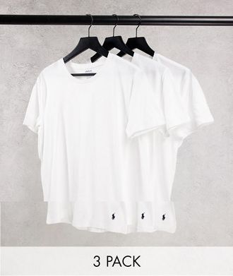 Polo Ralph Lauren Confezione da 3 T-shirt bianche con logo del pony-Bianco