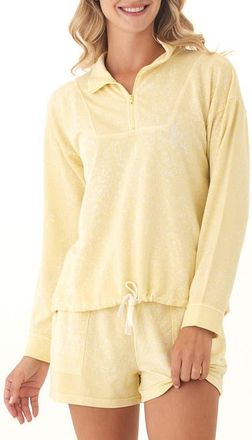 Threads 4 Thought Nyloa Spray Wash Terry Quater Zip Top in Lemonade at Nordstrom, Size X-Small