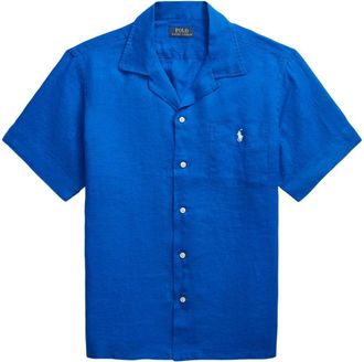Polo Ralph Lauren Polo Pony linen shirt - men - Linen/Flax - M - Blue