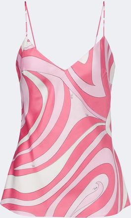 Pucci Top Marmo in twill di seta