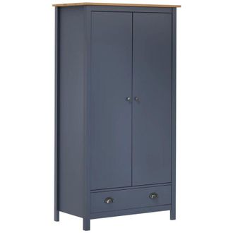 vidaXL Armario de 2 puertas Hill madera maciza pino gris 89x50x170cm Vidaxl