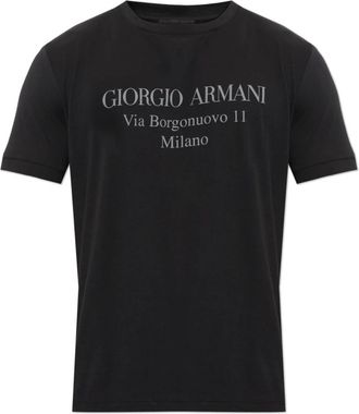 Giorgio Armani Bedruikt T-shirt - Heren - T-shirts - Zwart - XL - Katoen - Tops