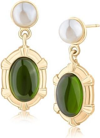 Jardin Royal Oval Drop Earrings in Green/Gold at Nordstrom Rack